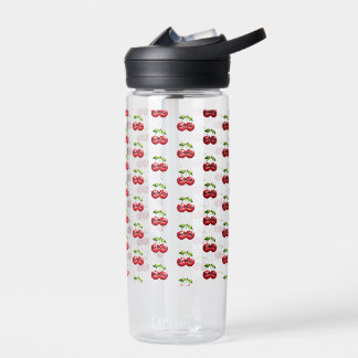 Cherries with smiley faces water bottle
