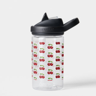 Cherries with smiley faces water bottle