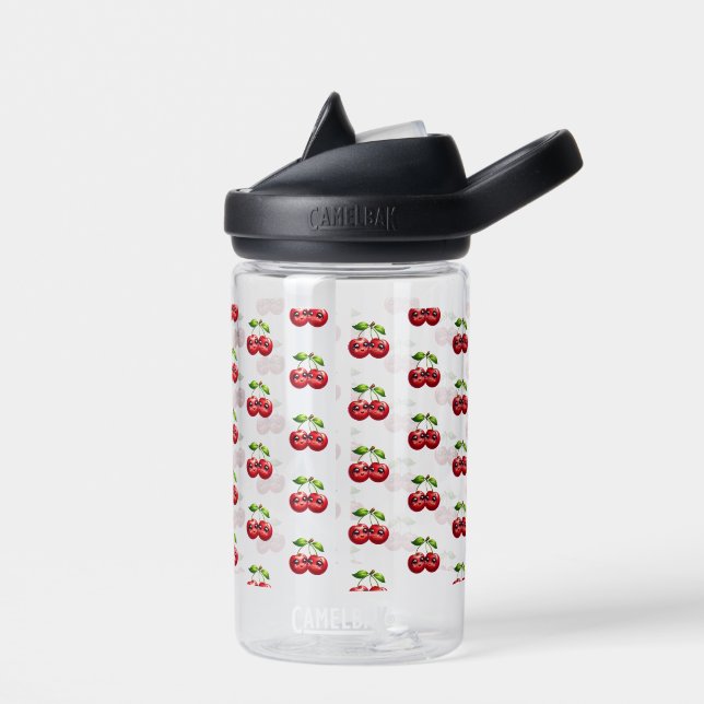 Cherries with smiley faces water bottle (Left)