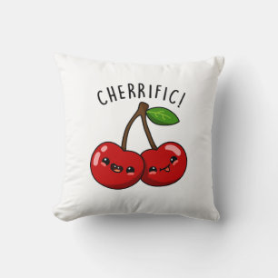 Cherrific Funny Red Cherry Pun Throw Pillow