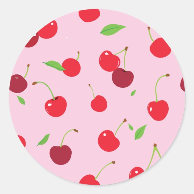 Cherry 3 classic round sticker (Front)