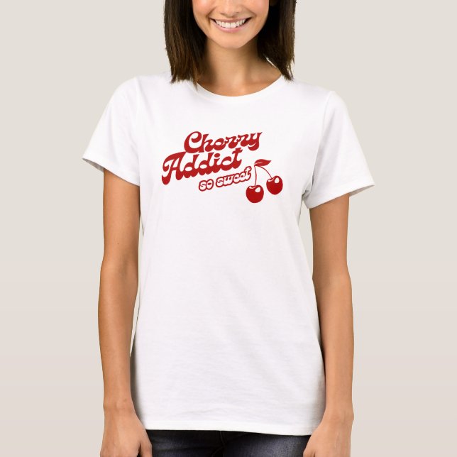 Cherry Addict vintage retro style T-Shirt (Front)