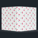 Cherry Aesthetic Cherries Pattern White  Binder<br><div class="desc">The sweet cherry minimalistic pattern in red and white,  is delicate and perfect for a summer wedding.</div>