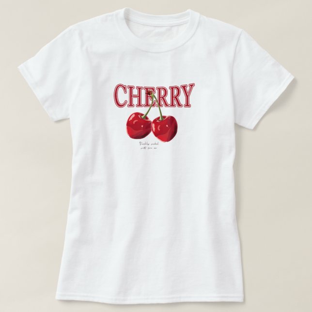 Cherry Aesthetic Cute Summer Fruit T-Shirt (Design Front)