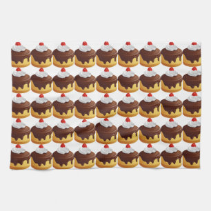 Cherry and Chocolate Topped Cake Kitchen Towel