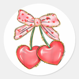 Cherry And Coquette I Love You Cherry Much Valenti Classic Round Sticker