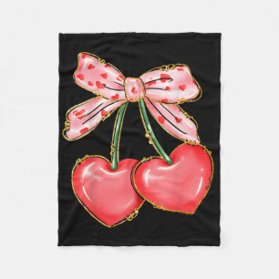 Cherry And Coquette I Love You Cherry Much Valenti Fleece Blanket
