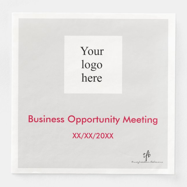 Cherry and Lt. Grey In-Person Seminar Logo Napkin (Front)