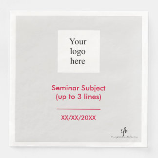 Cherry and Lt. Grey In-Person Seminar Logo Napkin