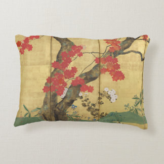 Cherry and Maple Trees-Hōitsu Screen Accent Pillow