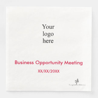 Cherry and White In-Person Seminar Logo Napkin