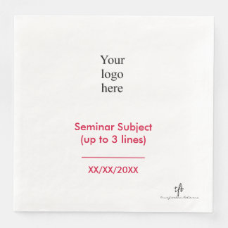 Cherry and White In-Person Seminar Logo Napkin