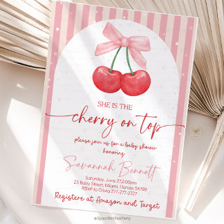 Cherry Baby Shower Cherry on Top Invitation