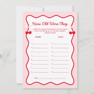 Cherry Baby Shower How Old Were They Game Invitation