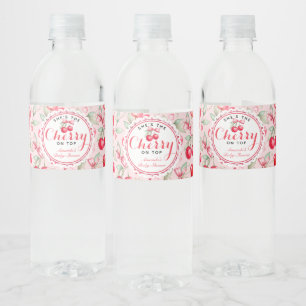 Cherry Baby Shower Water Bottle Label Wrap