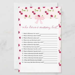 Cherry Baby Shower Who Knows Mommy Best Game