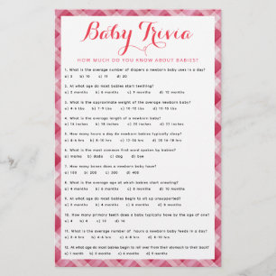 Cherry Baby Trivia Game   Fun Baby Shower Activity