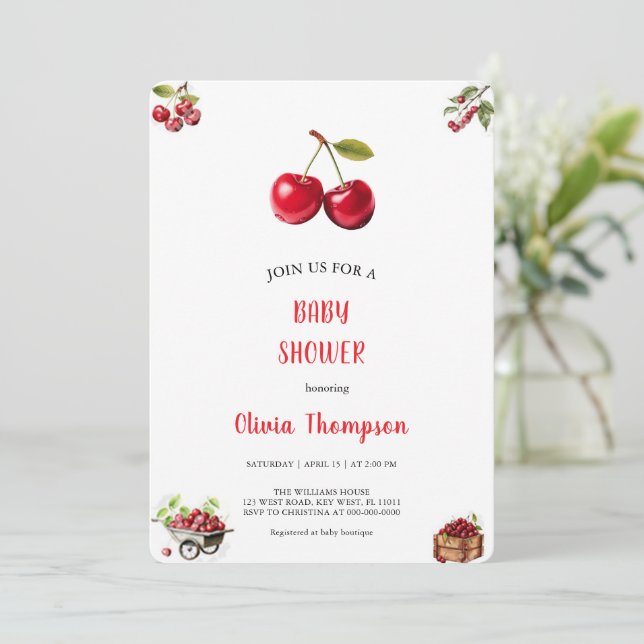 CHERRY BABYSHOWER INVITATION (Standing Front)