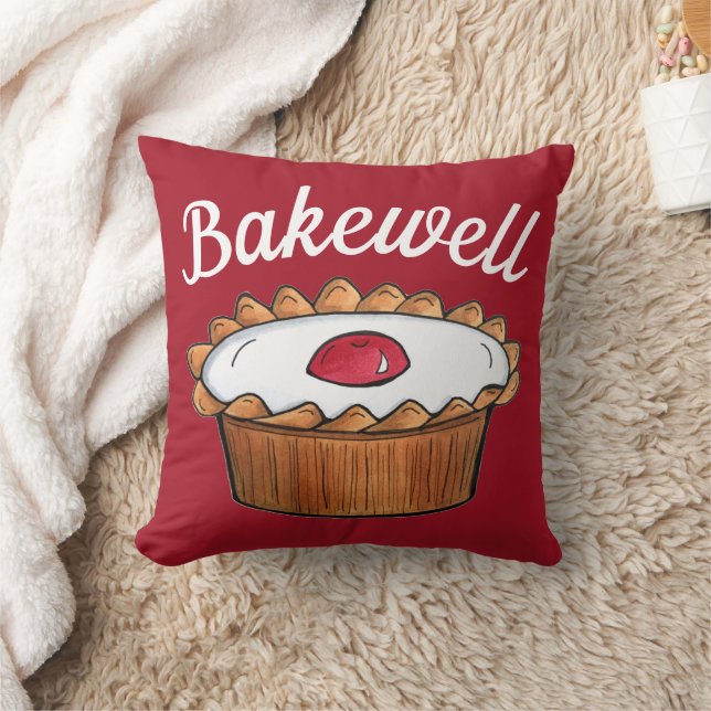 Cherry Bakewell Tart British Food UK Pastry Baking Throw Pillow (Blanket)