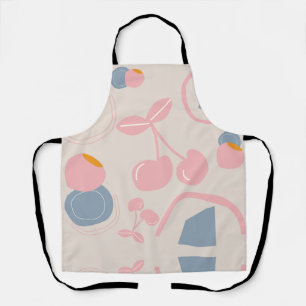 cherry beige background apron