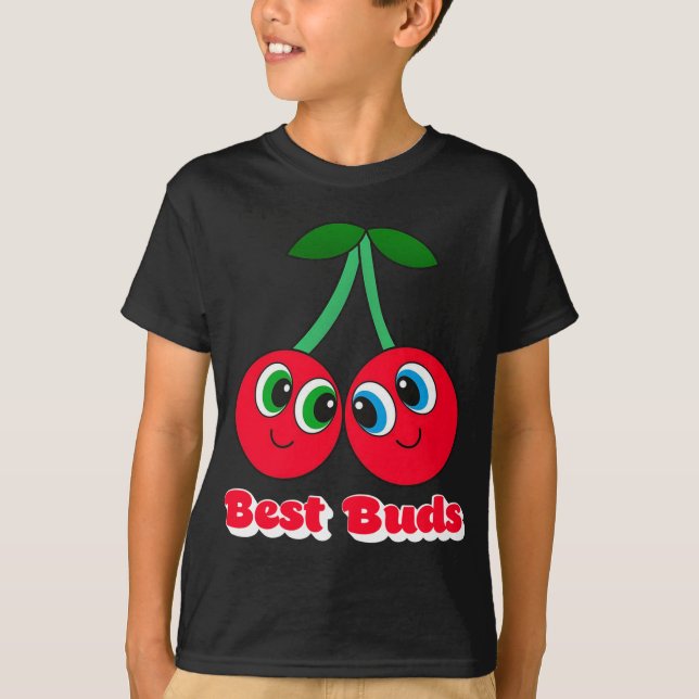Cherry Best Girl Friend Girlfriend Smile Twin Berr T-Shirt (Front)