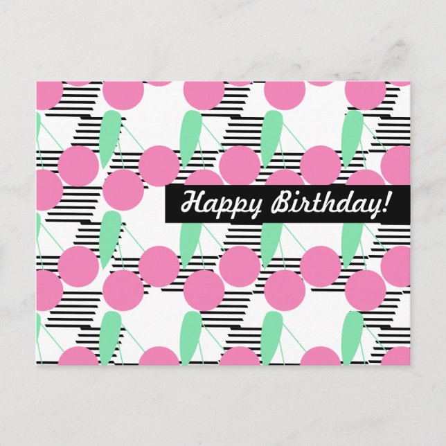 Cherry Birthday Any Occasion Personalized Postcard (Front)
