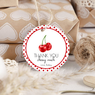 Cherry Birthday party Thank You guest Favor Tag,  Classic Round Sticker