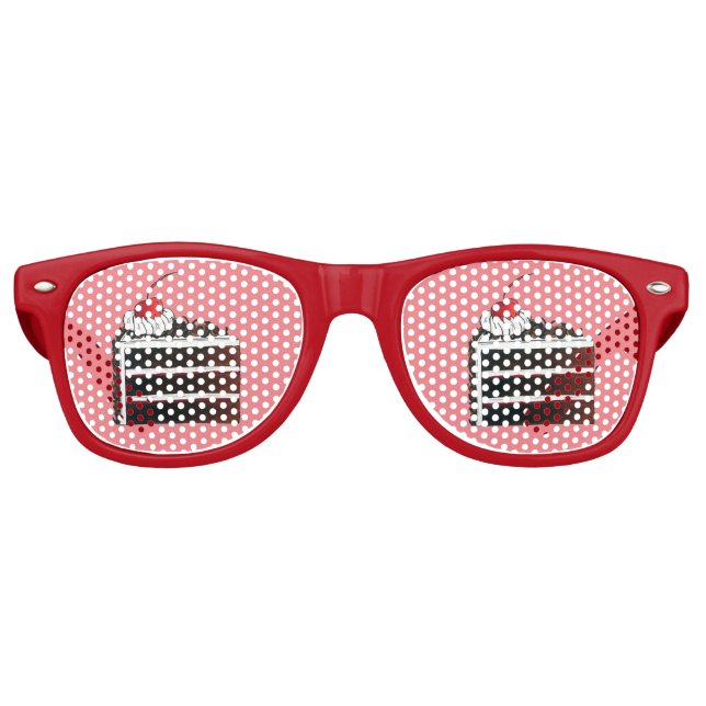 Cherry Black Forest Cake Shop Slice Bakery Baker Retro Sunglasses (Front)