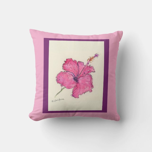 Cherry Bloom Throw Pillow (Front)