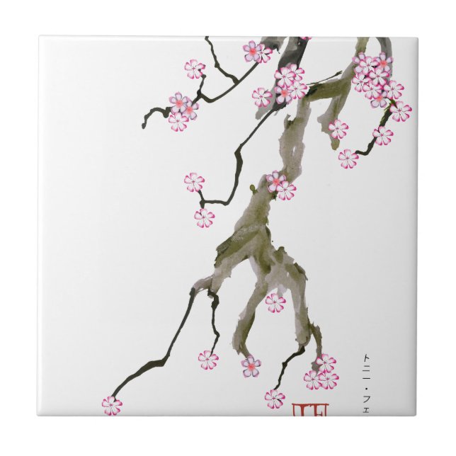 Cherry Blossom 17 Tony Fernandes Tile (Front)