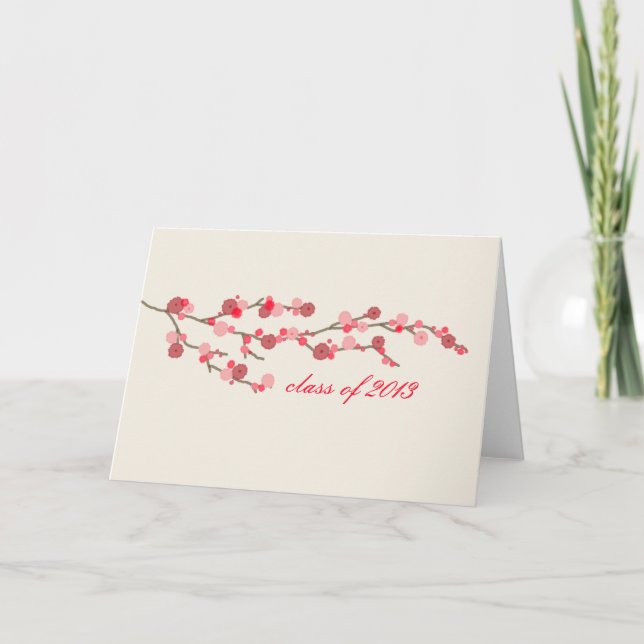 Cherry Blossom 2013 Graduation Thank You Card (Front)