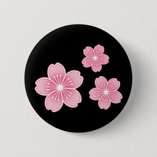 Cherry Blossom 2 Inch Round Button (Front)