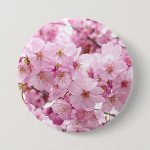 Cherry blossom 3 inch round button