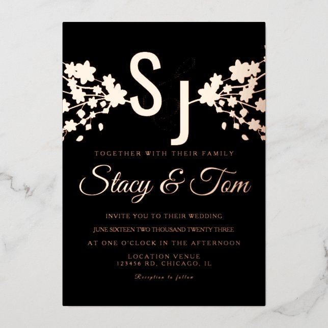 Cherry Blossom  Ampersand Pressed  Black (Front)
