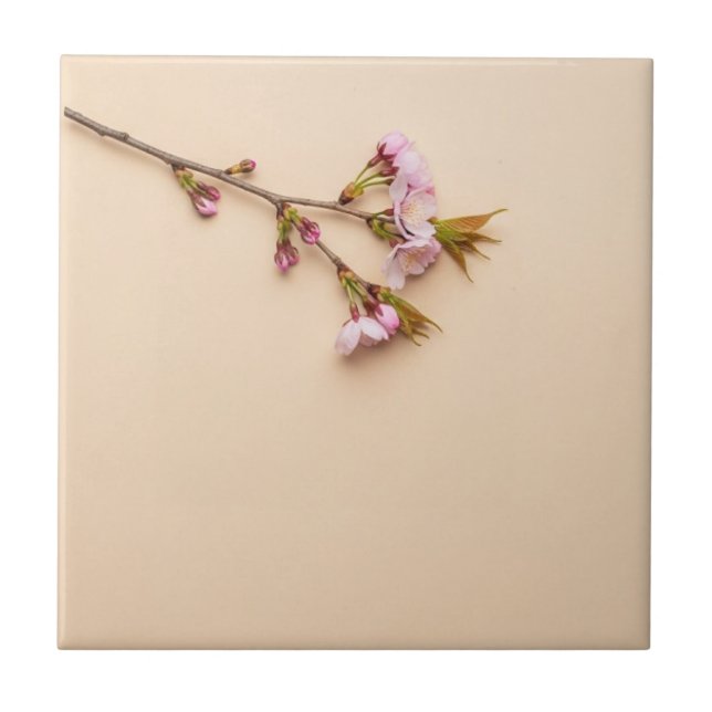 Cherry Blossom and Daisy Background Tile (Front)