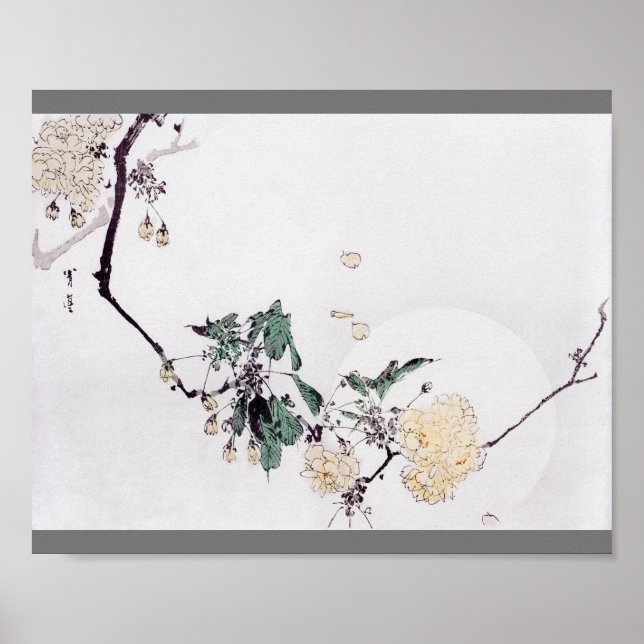 Cherry Blossom and Full Moon, Watanabe Seitei Poster (Front)