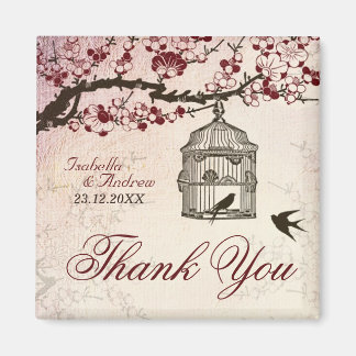 Cherry Blossom and Love Birds Magnet