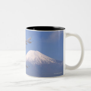 Cherry Blossom and Mt. Fuji 2 Two-Tone Coffee Mug