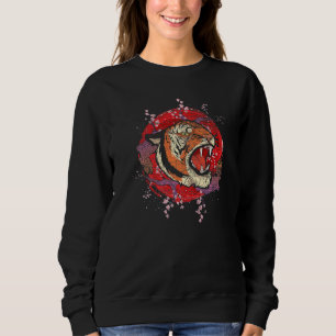 Cherry Blossom Animal Sakura Asia Predator Wild Ca Sweatshirt