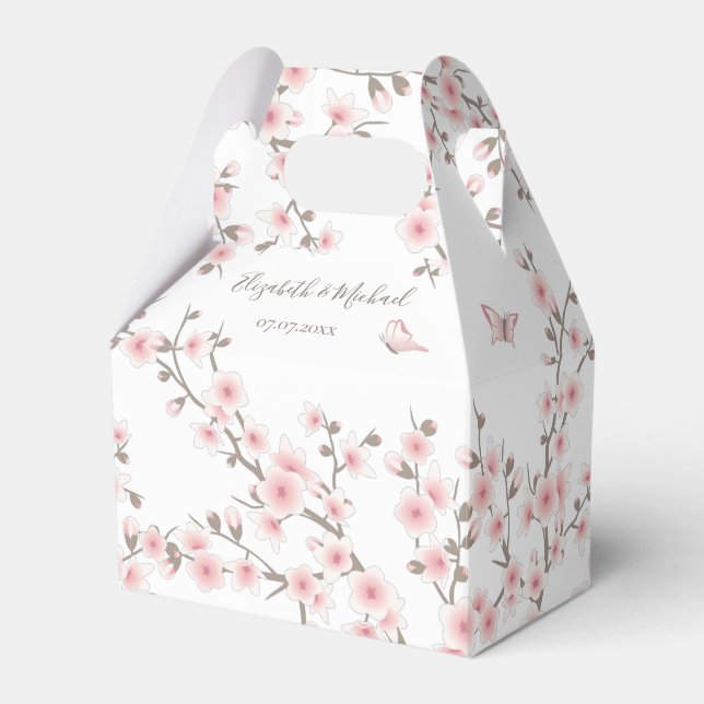 Cherry Blossom Apricot | Thank You Favor Box (Front Side)