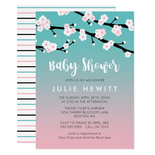 Cherry Blossom Baby Shower Card