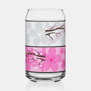 Cherry Blossom Banners Can Glass