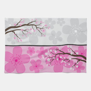 Cherry Blossom Banners Kitchen Towel