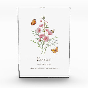 Cherry Blossom Birth Month Flower Photo Block