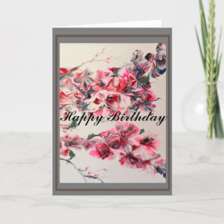 Cherry Blossom Birthday Card