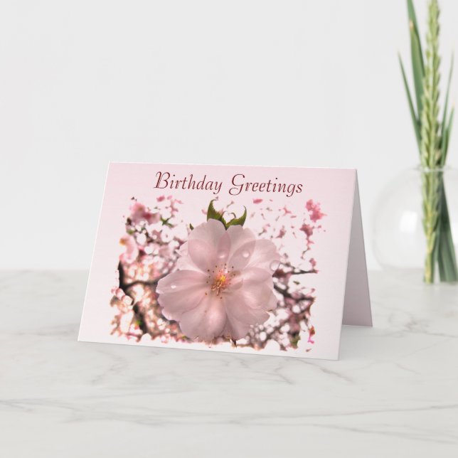 Cherry Blossom Birthday Card (Front)