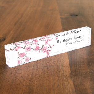 Cherry Blossom Bloom Name + Title Nameplate