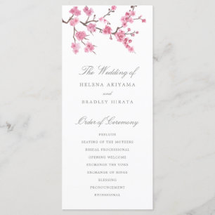 Cherry Blossom Bloom   Wedding Program