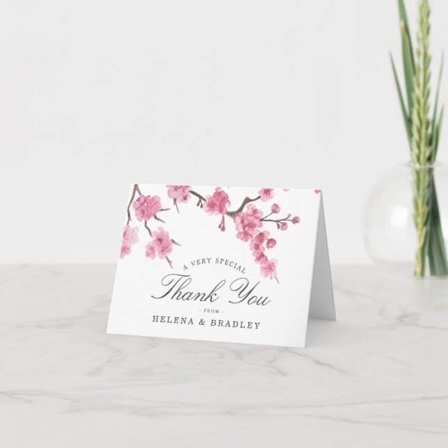 Cherry Blossom Bloom | Wedding Thank You (Front)