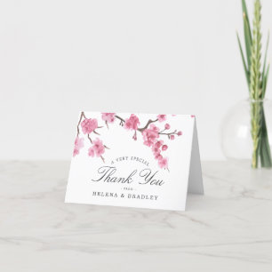 Cherry Blossom Bloom   Wedding Thank You Card
